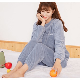 Đồ Ngủ Tay Dài Hoạ Tiết Thêu Thời Trang Thu Đông Cho Phái Nữ