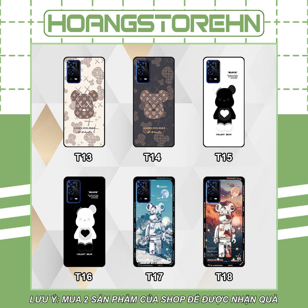 Ốp Oppo A55 in hình họa tiết Mountain, Be@rbrick dễ thương (T13 - T18)
