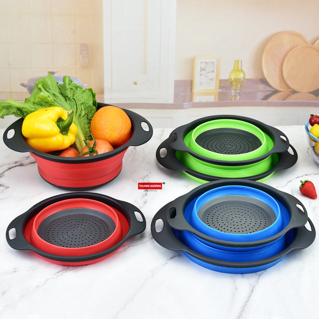 Rổ Nhựa Gấp Gọn Silicon Đa Năng Thông Minh