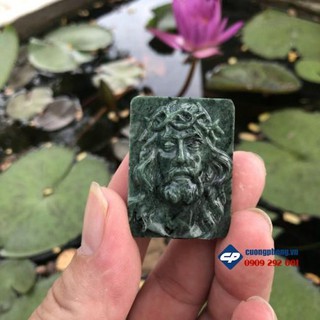 Mặt dây chúa giêsu mão gai đá serpentine cp450