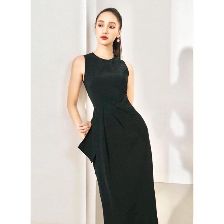 Đầm dự tiệc đầm sang trọng nơ eo dáng suông vạt chéo đi chơi công sở