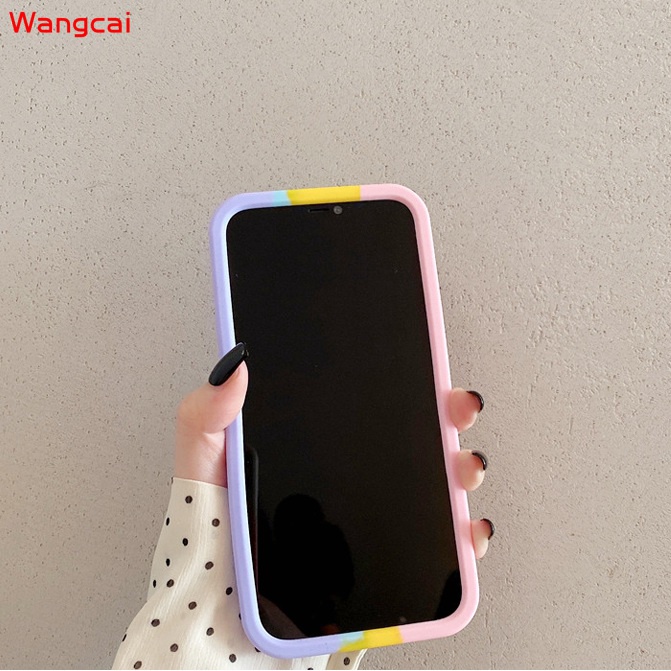 Ốp điện thoại silicone dẻo màu cầu vồng nhiều màu cho Samsung Galaxy Note 10 10+ Plus 9 S21 S21+ S20 S20+ Ultra FE