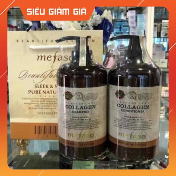 (GIÁ SỐC) (cả cặp) Dầu gội đầu-cặp gội xả cao cấp collagen mefaso 850ml ( giá bán cả cặp 2 chai)