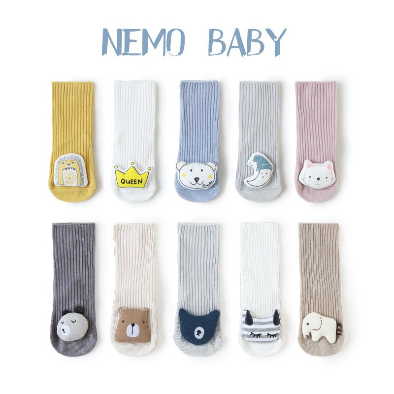 [Combo Tiết Kiệm] 7 đôi Tất em bé 5D Hàn Quốc hình ngộ nghĩnh - Nemo Baby NEW