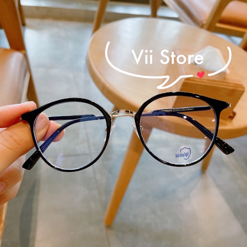 Kính Không Độ, Kính Cận Mắt Mèo Kim Loại Nam Nữ 8275 - Vii Store