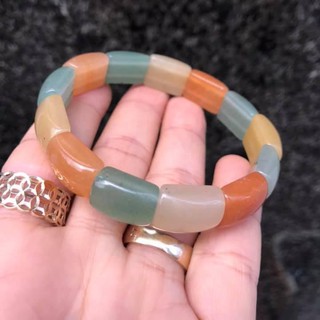 VÒNG TAY BẢN DẸP ĐÁ MÀU DÂU CÁC MÀU