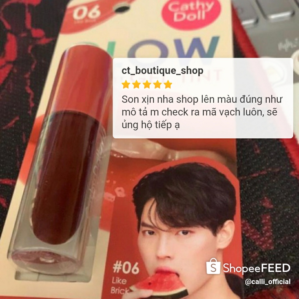Son Kem Cathy Doll Glow Gel Tint Màu Đẹp Tự Nhiên 2.4g Chính Hãng