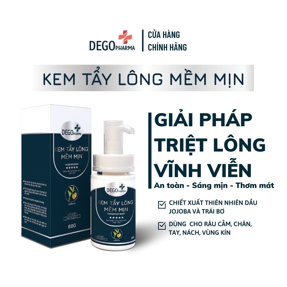 Kem tẩy lông dùng cho mọi loại da Dego Pharma 80g - triệt, wax lông nách tại nhà an toàn sáng da