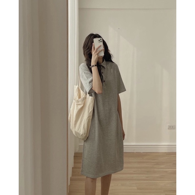 Váy polo nữ dáng xuông chất thun cotton co dãn Loại 1