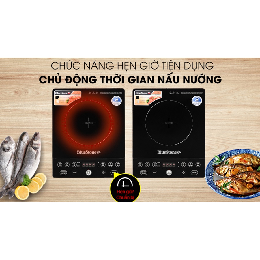 Bếp từ đơn Bluestone ICB-6609, Công suất cao 2000W nấu nhanh, Mặt kính Ceramic cao cấp, 6 chế độ nấu, Bảo hành 2 năm