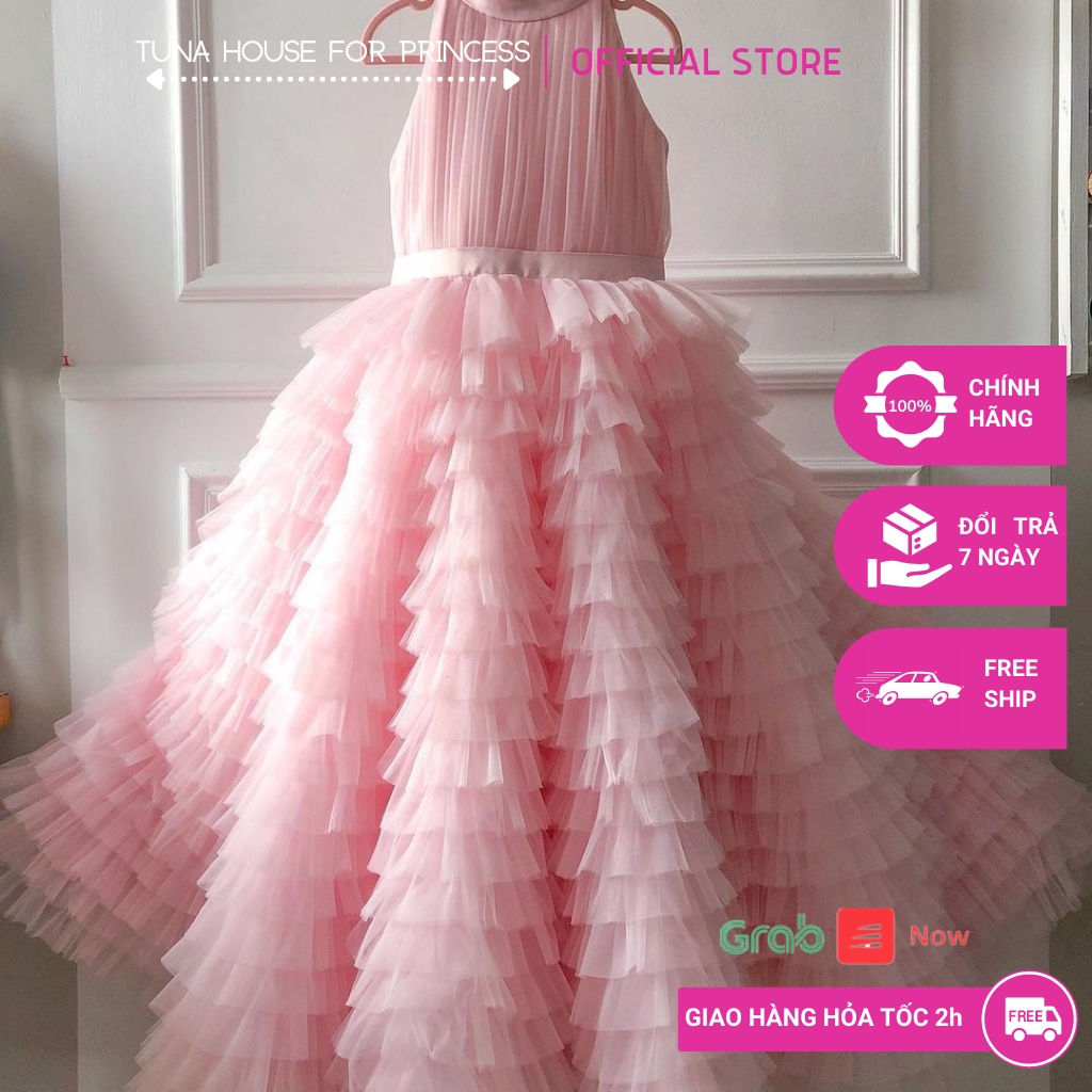 Váy đầm xoè công chúa thiết kế cho bé gái siêu tầng ngực yếm sang chảnh - Tuna House For Princess