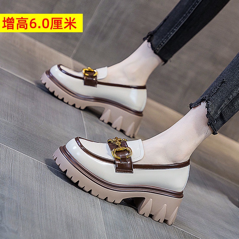 Giày Da Đế Dày Phong Cách Retro Thời Trang Cho Nữ