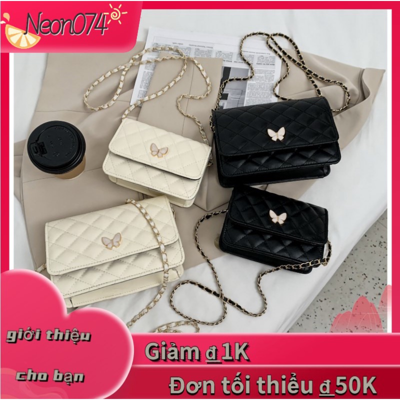 🥭 Túi Xách Nữ Kẹp Nách Xách Tay Họa Tiết Con Bướm Túi Xách Đeo Chéo Dây Xích Hình Thoi Phối Dây Xích Phong Cách Hiện Đại Cho Nữ