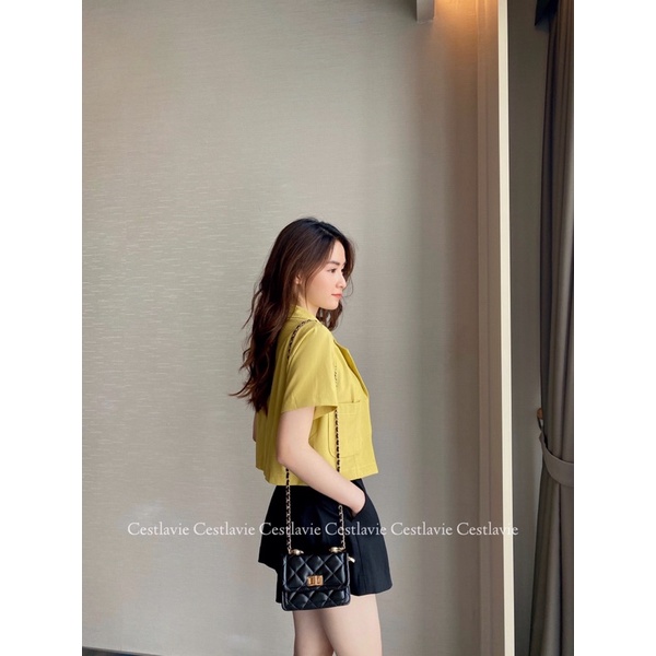 Áo vest dáng ngắn 2 cúc chất cao cấp mặc được nhiều kiểu | BigBuy360 - bigbuy360.vn