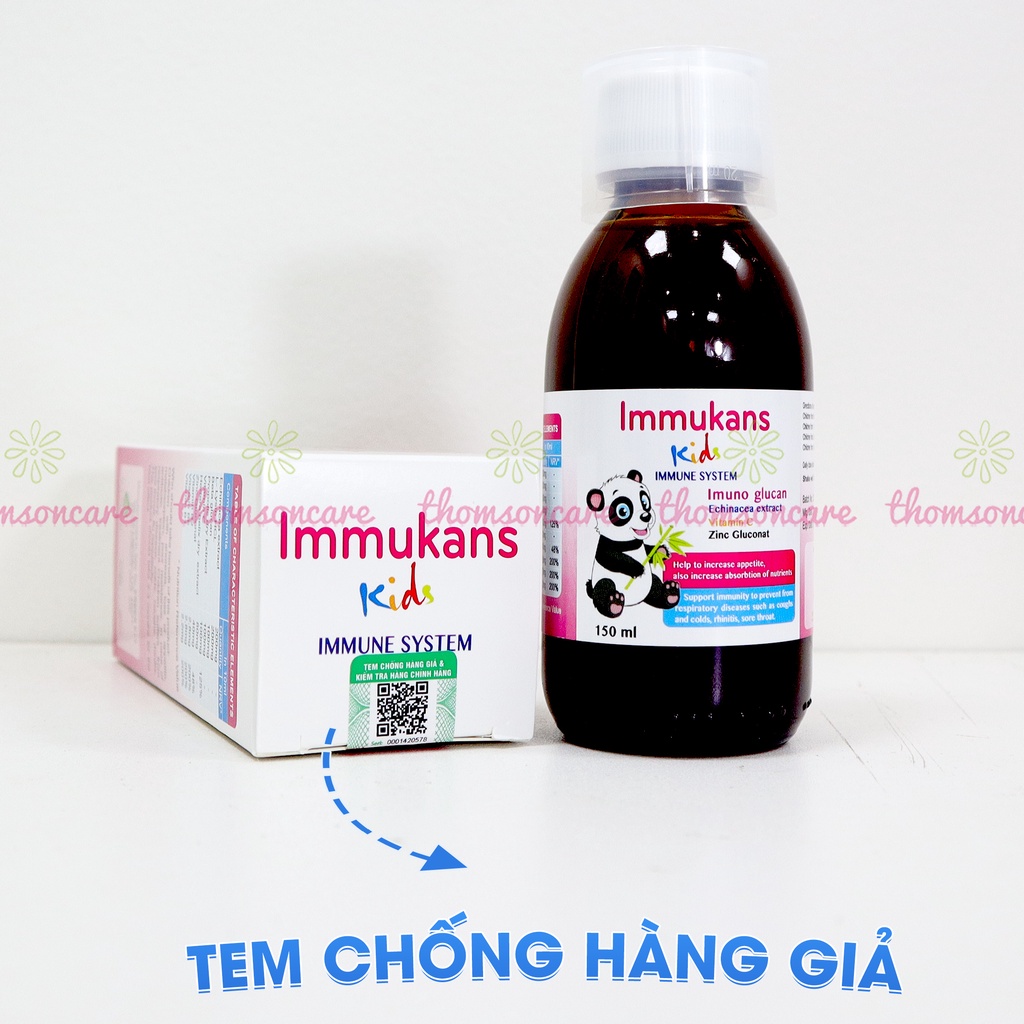 Siro tăng sức đề kháng và ăn ngon Immukans Kids - từ keo ong có thêm vitamin C cho bé từ Ý - Chai 150ml