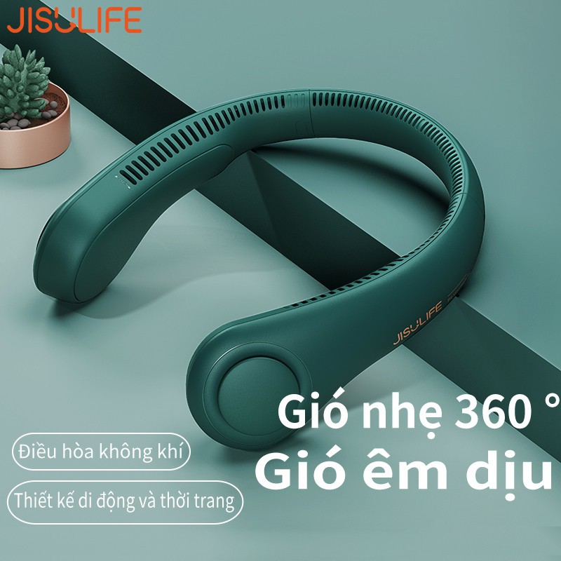 Quạt mini đeo cổ không cánh Jisulife FA12_Biên độ thổi rộng 360 độ mát mẻ dễ chịu, có thể sử dụng trong 10h_BH 12 tháng | BigBuy360 - bigbuy360.vn