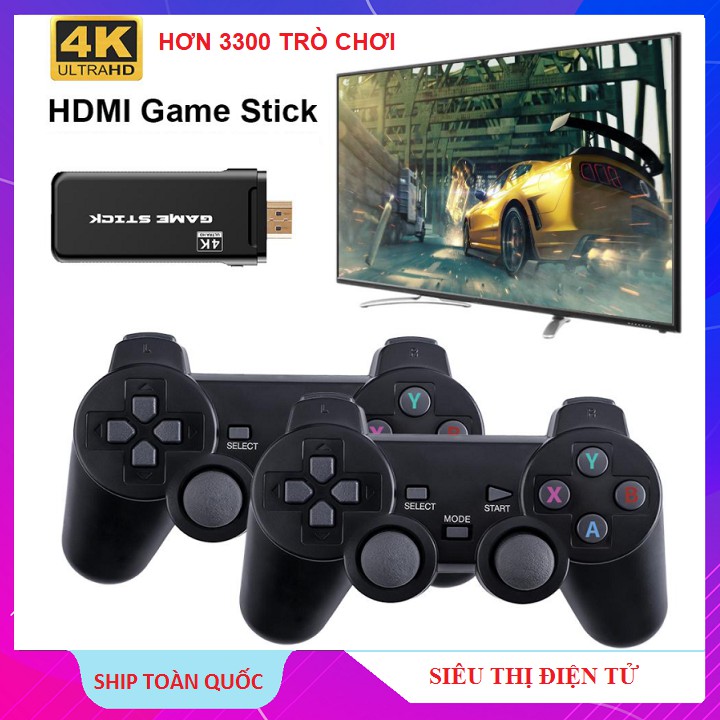 Máy Chơi Game Arcade GBA PSP, Hơn 3500 Trò Chơi Cổng HDMI Tivi Độ Phân Giải 4K - Kèm 2 Tay Cầm Chơi Game Không Dây