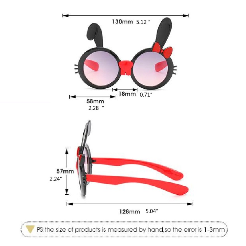 Set 2 Món Mắt Kính Hình Thỏ Hoạt Hình Thắt Nơ Dành Cho Bé Gái