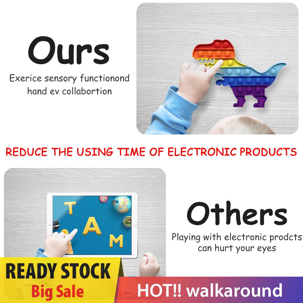 Đồ Chơi Bóp Bong Bóng Silicone Hình Khủng Long Màu Cầu Vồng Giúp Giảm Căng Thẳng