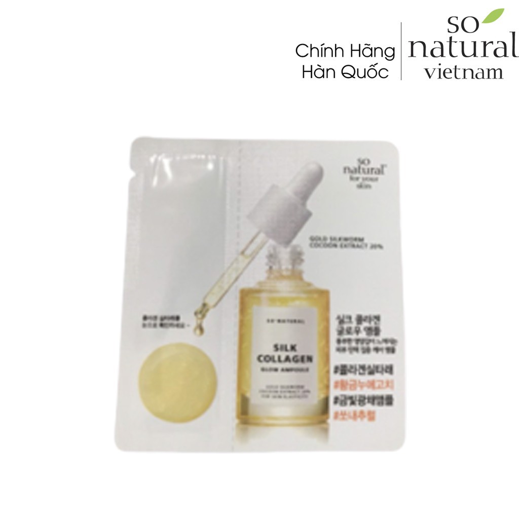 Serum Dưỡng Da Căng Bóng Silk Collagen Glow Ampoule So Natural Nhập Khẩu Hàn Quốc Chuẩn