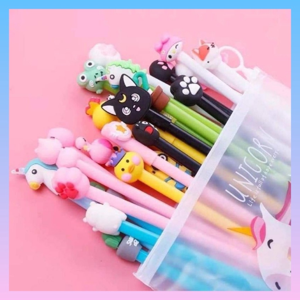 SÉT 20 cây bút bi hình đầu thú siêu cute