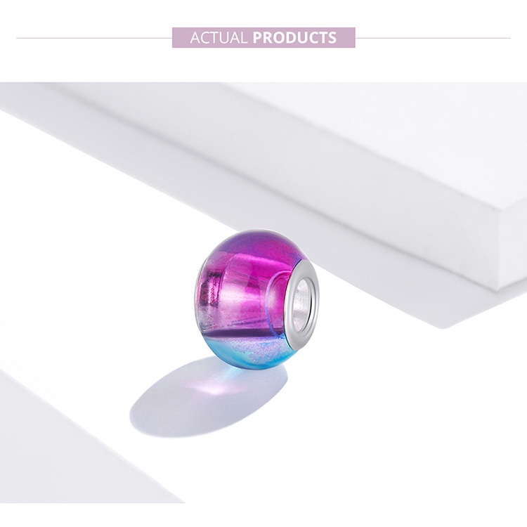 Hạt phụ kiện xỏ vòng BAMOER YIC024 họa tiết màu gradient vũ trụ