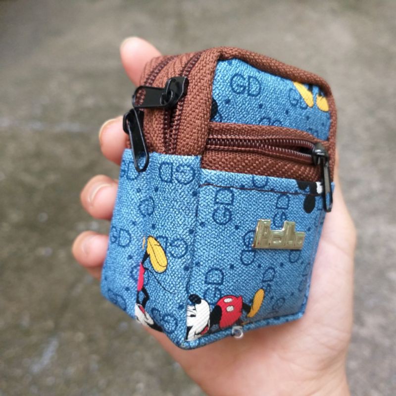 Móc khóa ba lô chuột Mickey 3 ngăn