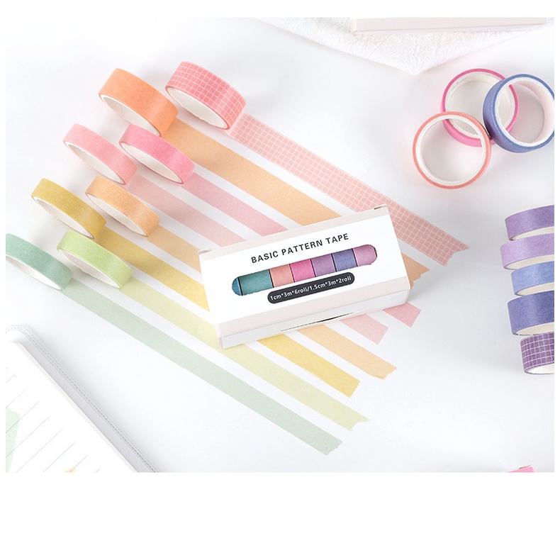 Bộ 8 cuộn Washi Tape theo chủ đề SA10-04 trang trí scrapbook, sổ tay planner,.. [ 065 ]