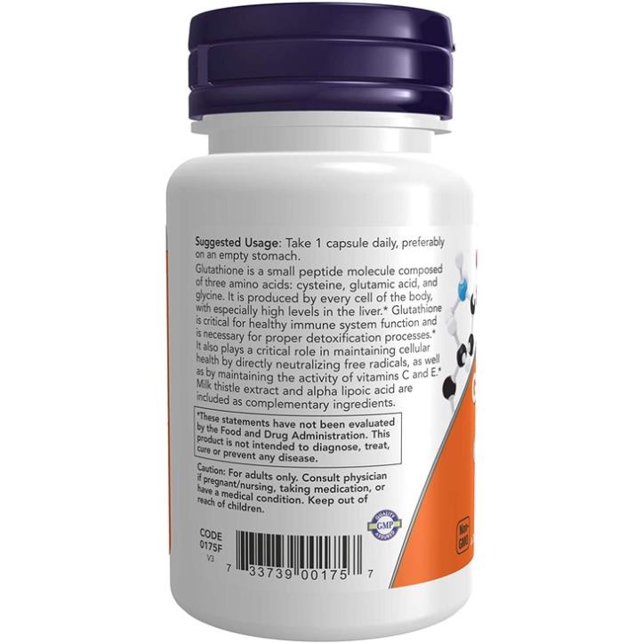 Now Glutathione 500mg Viên Uông Trắng Da Đẹp Da Trê Hóa Da và Chống Oxy Hóa Giúp Da Trẻ Khỏe Now Glutathion 60 viên.