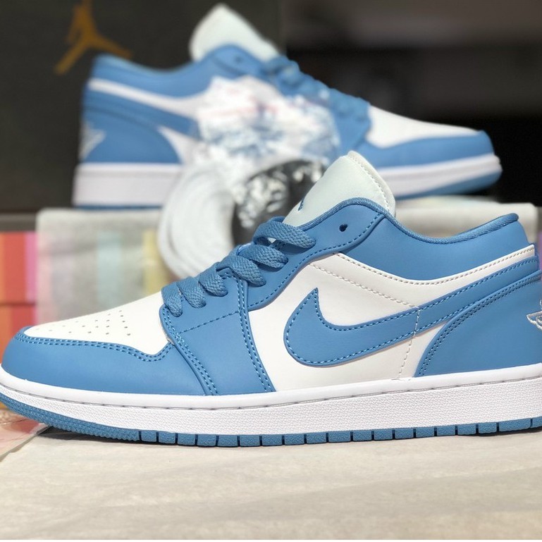 (FREESHIP+HỘP+QUÀ) Giày thể thao AIR JORDAN 1 Low SB UNC thấp cổ màu xanh trắng