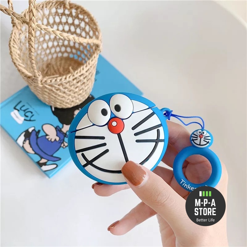 Case, vỏ, bao đựng ai nghe airpod 1 2 Pro nhựa dẻo chống va đập hình DOREMON