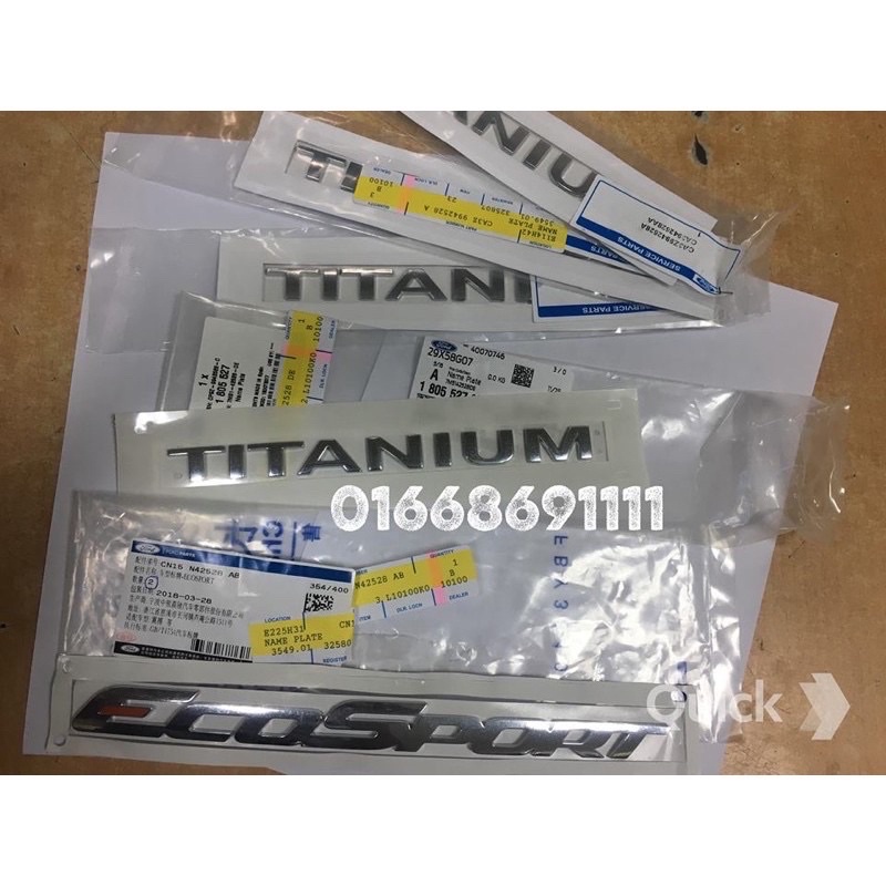 Miếng decal kim loại hình chữ titanium dán trang trí xe ô tô  Ford CA3Z9942528A CA3942528AA