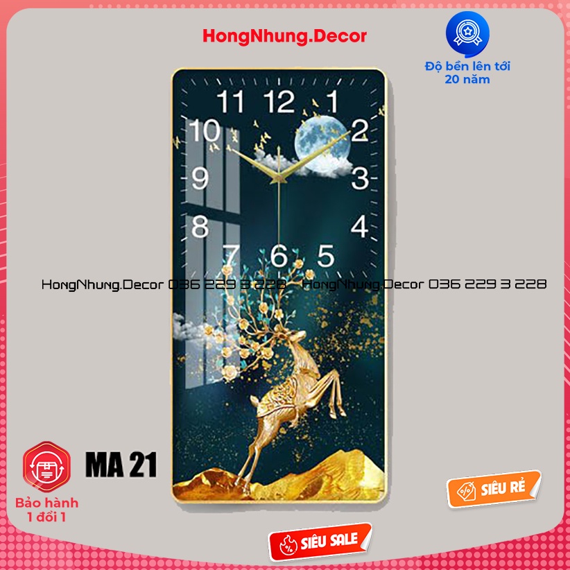 Tranh đồng hồ tráng gương treo tường phòng khách, nhà cửa, tôn vẻ đẹp cho ngôi nhà, lấp chỗ trống cho bức tường nhà bạn