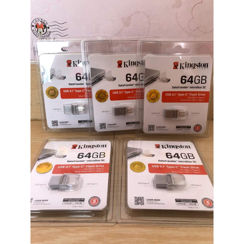 Cáp Dữ Liệu Kingston Datatraveler 3c 64gb Otg Flashdisk