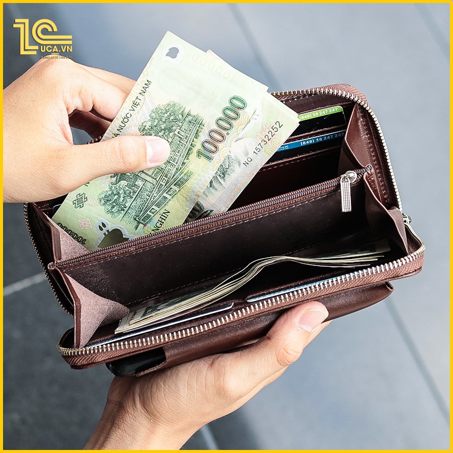 Ví nam đựng điện thoại da bò sáp nguyên tấm 100% thương hiệu Zuca T545 | BigBuy360 - bigbuy360.vn