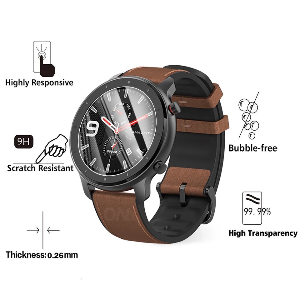 Kính cường lực 2D chống trầy xước bảo vệ cho đồng hồ Amazfit GTR42/47mm