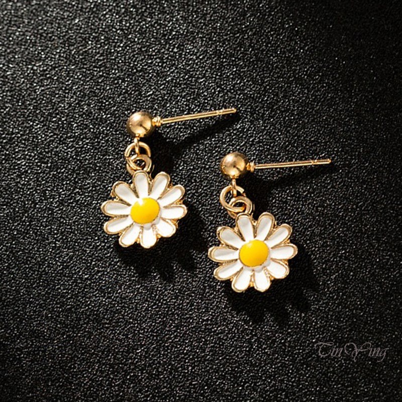 GETNOIVAS Bông Tai Hình Hoa Cúc Dễ Thương Phong Cách Hàn Quốc Cho Nữ