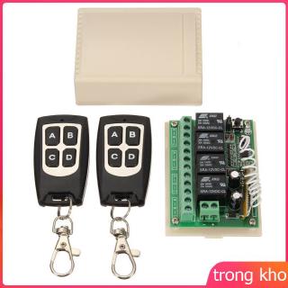 Công tắc điều khiển từ xa 4 kênh 433Mhz 12V kèm 2 bộ điều khiển DIY