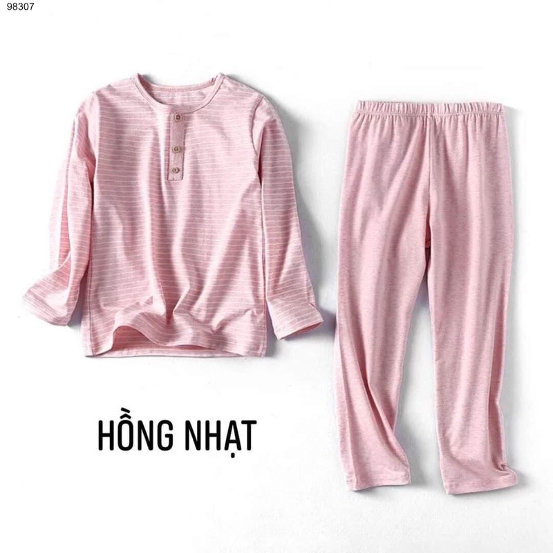 Đồ Bộ Mặc Nhà Dài Tay Bé Trai Bé Gái Chất Cotton Mát Sz 10-46kg