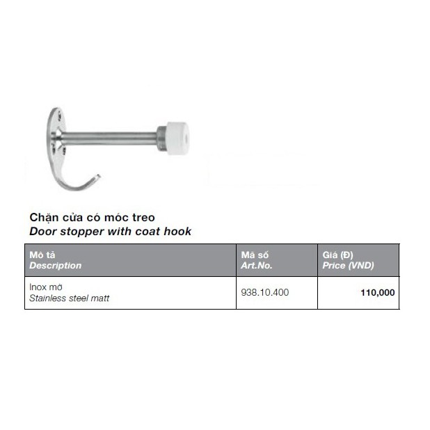 Chặn cửa móc treo chính hãng HAFELE