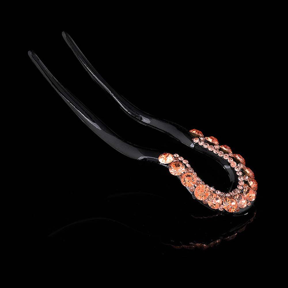 MXGOODS Trâm Cài Tóc Chữ U Đính Đá Phong Cách Retro Cho Nữ