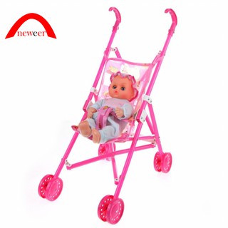 Bộ búp bê em bé ngồi xe đẩy xinh xắn cho bé yêu