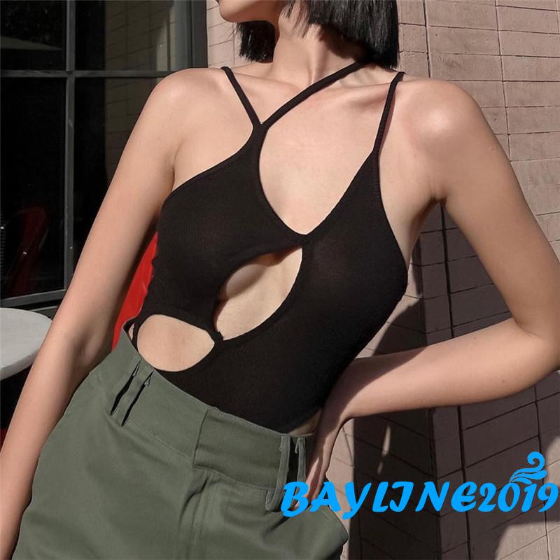 Bộ áo liền quần hai dây hở lưng màu sắc thời trang cho nữ