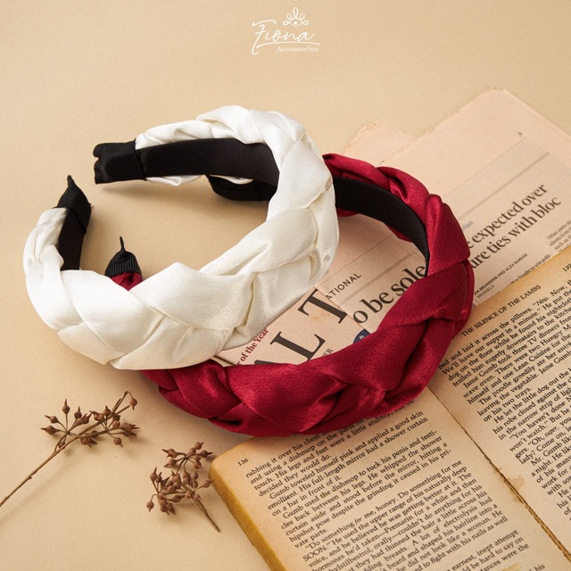 Mấn bờm padded headband tết lụa phồng to nổi bật FIONA