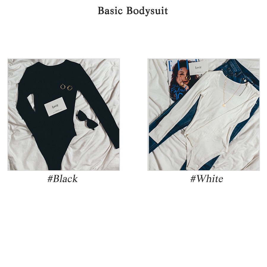 Áo Bodysuit ôm trơn cổ vuông dài tay nữ BASIC LEVIR | BigBuy360 - bigbuy360.vn