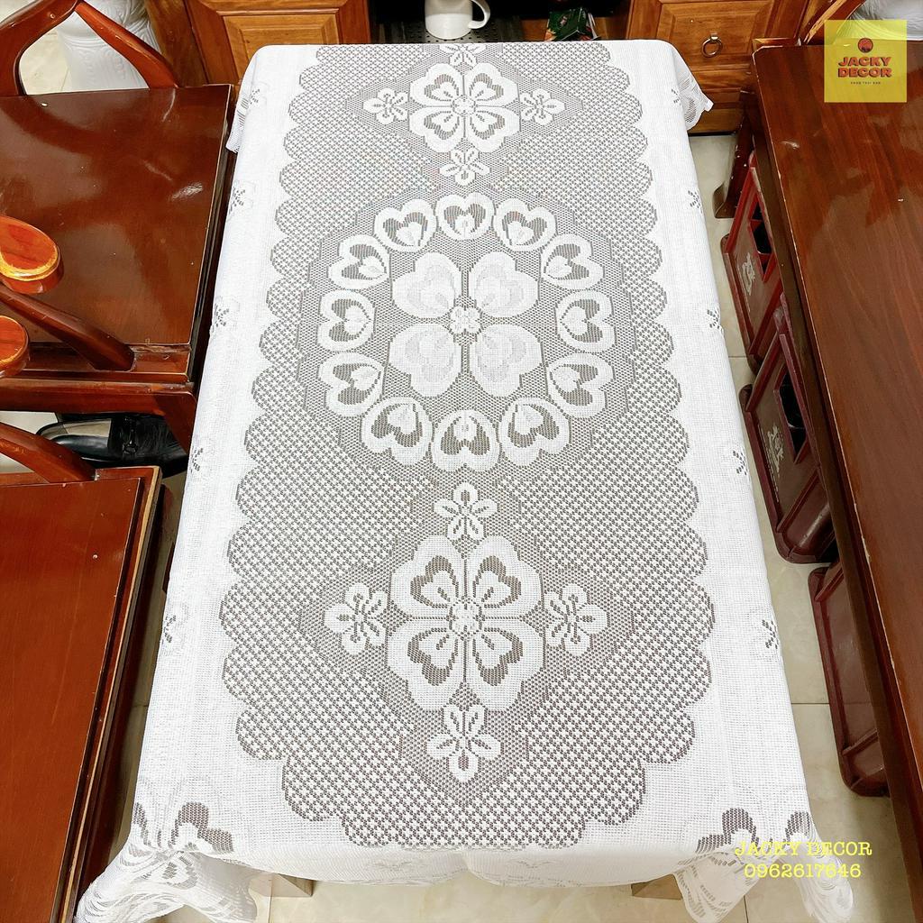 💗FREESHIP💗 Khăn trải bàn vải 85x153cm Ren Hoa- HÀNG ĐẸP