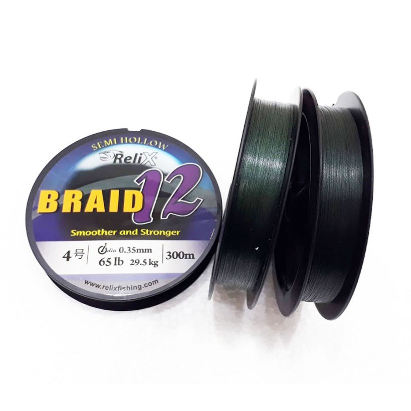 Dây Dù Câu Cá PE Relix Braid 12 Sợi 300 mét