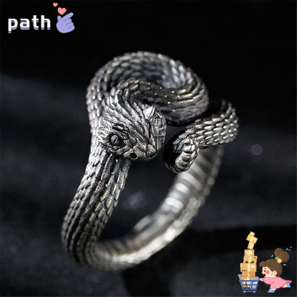 Nhẫn Hình Rắn Thời Trang Cá Tính|Nhẫn Tay Xe Đạp Mạ Bạc Phong Cách Gothic Cổ Điển