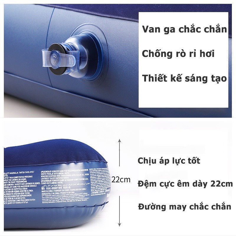Nệm hơi đệm hơi Bestway 67003 dùng cho 2-4 người kích thước 2.03m x 1.52m x 28cm kèm bơm điện