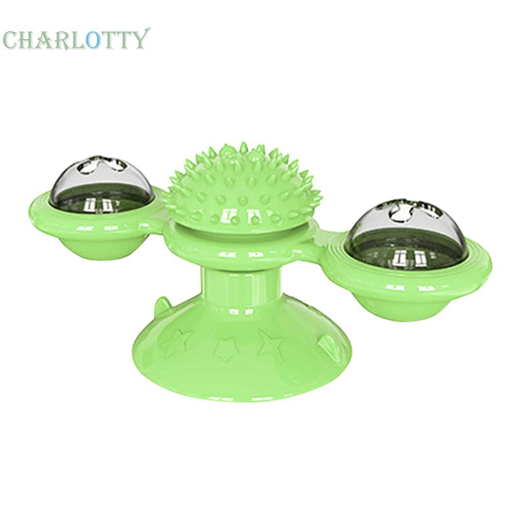 Pet Interactive Turntable Set Tương tác Pet Chơi Molar Wind cối bóng Trò chơi xoáy 25x13x12cm